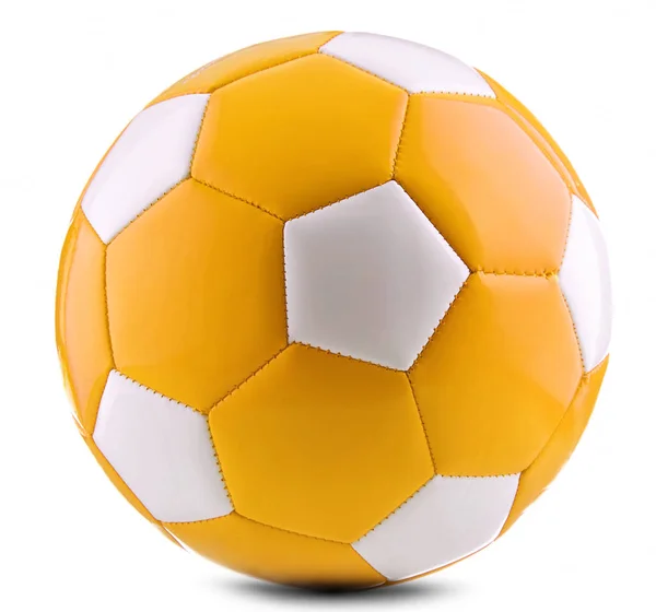 Pallone Calcio Pelle Isolato Sfondo Bianco — Foto Stock