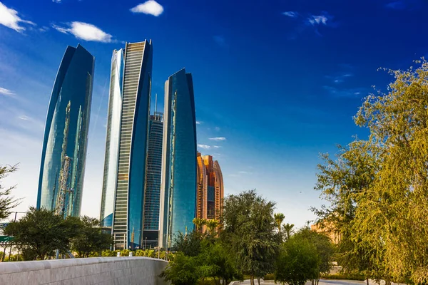 Abu Dhabi Egyesült Arab Emírségek 2019 Február Etihad Tornyok Abu — Stock Fotó