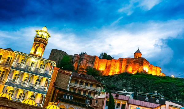 Stare Miasto Tbilisi Gruzja Zachodzie Słońca — Zdjęcie stockowe