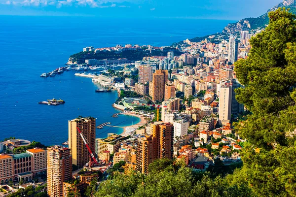 Monako Şehrinin Manzarası Fransız Rivierası — Stok fotoğraf