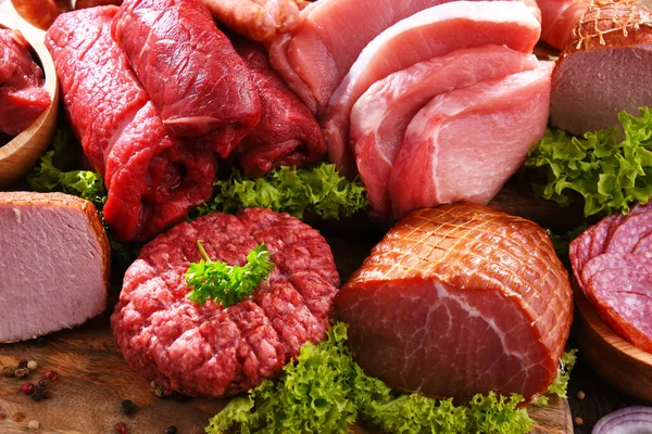 Composition Assorted Meat Products — Stock Photo, Image