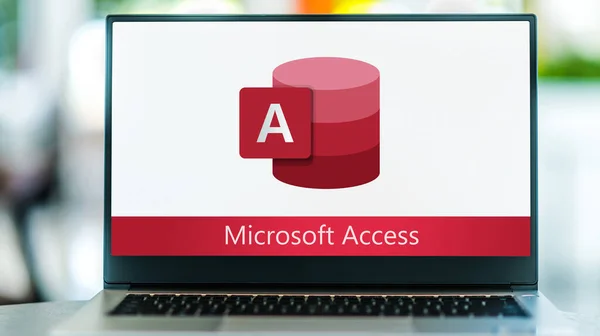 Poznan Pol Mei 2021 Laptopcomputer Met Logo Van Microsoft Access — Stockfoto