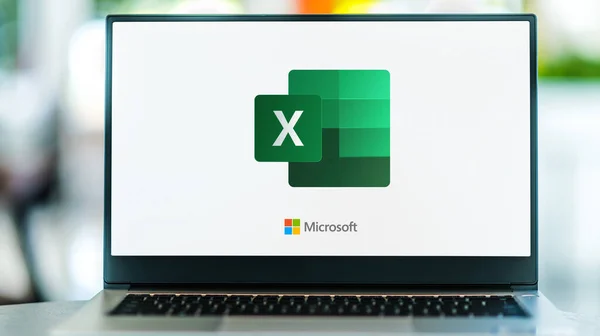 Poznan Pol Mai 2021 Laptop Mit Logo Von Microsoft Excel — Stockfoto