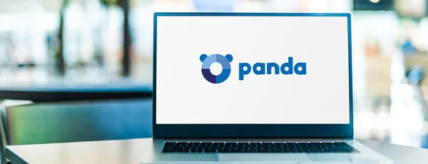 Poznan Pol Sep 2020 Комп Ютер Laptop Демонструє Логотип Panda — стокове фото