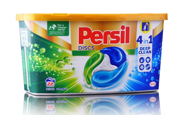 Poznan Pol Jun 2021 Uma Caixa Cápsula Persil Produto Detergente — Fotografia de Stock