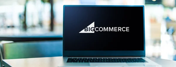 Poznan Pol Sep 2020 Computer Portatile Che Visualizza Logo Bigcommerce — Foto Stock