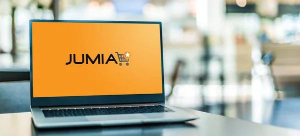 Poznan Pol Sep 2020 Laptop Computer Met Logo Van Jumia — Stockfoto