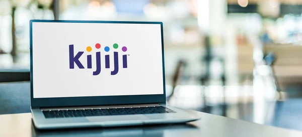 Poznan Pol Sep 2020 Computer Portatile Che Visualizza Logo Kijiji — Foto Stock