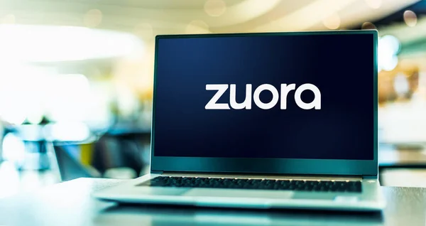 Poznan Pol Feb 2021 Laptopcomputer Met Logo Van Zuora Een — Stockfoto