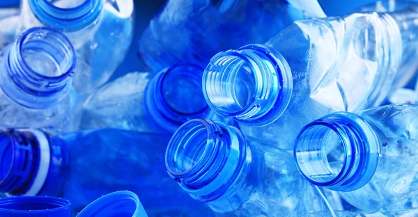 Composition Empty Mineral Water Bottles Plastic Waste — Stock Photo, Image