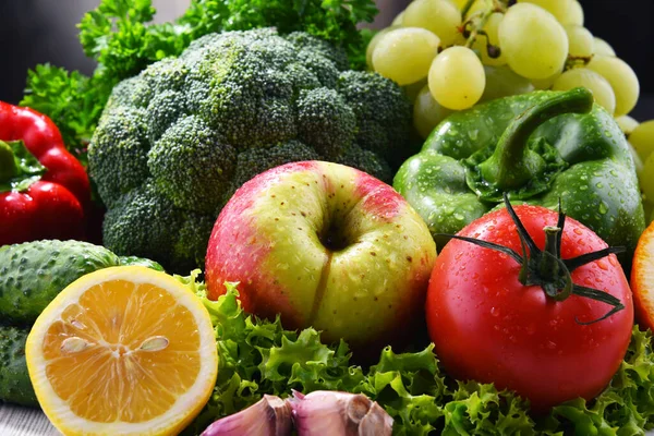 Composition Fresh Organic Vegetables Fruits — Stock Photo, Image