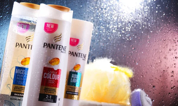 Poznan Pol Oct 2020 Bottles Pantene Shampoo Popular Brand Hair — Stock Photo, Image