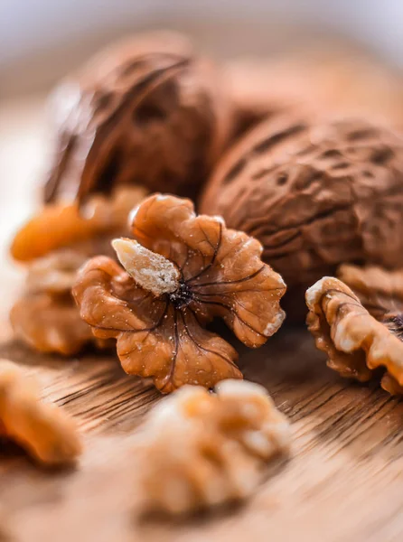 Composición Con Nueces Sin Estante Las Cáscaras — Foto de Stock