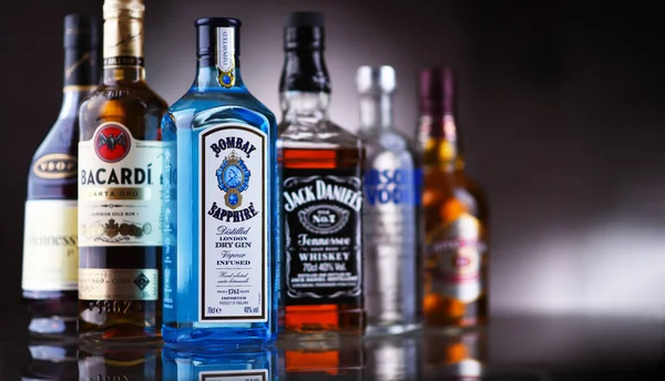 Poznan Pol Mai 2021 Flaschen Verschiedener Globaler Hard Liquor Marken — Stockfoto