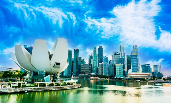Singapur Mar 2020 Singapur Frente Mar Con Museo Las Ciencias — Foto de Stock