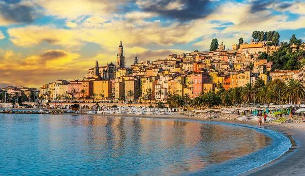 Architettura Della Città Vecchia Mentone Sulla Costa Azzurra — Foto Stock