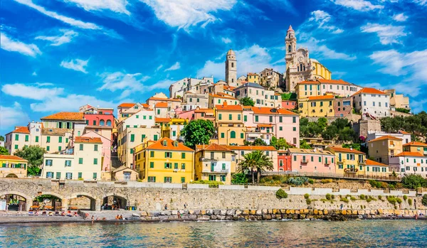Wieś Cervo Riwierze Włoskiej Prowincji Imperia Liguria Włochy — Zdjęcie stockowe