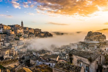 Panoramic view of Matera, Basilicata, Italy. clipart