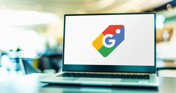 Poznan Pol Feb 2021 Komputer Laptop Yang Menampilkan Logo Google — Stok Foto