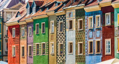 POZNAN, POL - SEP 8, 2021: Poznan Eski Kasabası, Polonya 'nın Wielkopolska ilindeki Mimari