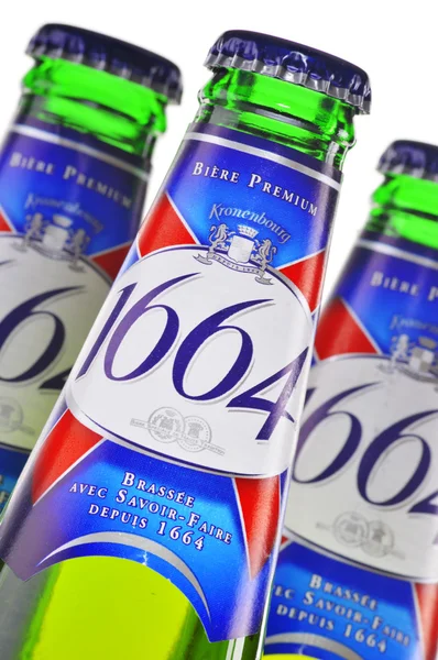 Bottle of Kronenbourg 1664 beer isolated on white — Stock Photo, Image