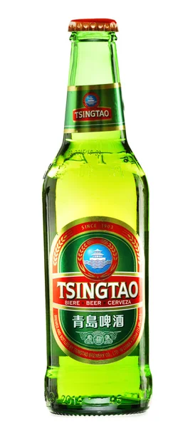 Bottle of Tsingtao beer isolated on white — Stock Photo, Image