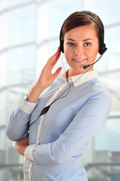 Telefonista. Apoio ao cliente. Serviço de Ajuda . — Fotografia de Stock