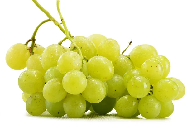 Bunch of fresh white grapes isolated on white — Stock Photo, Image