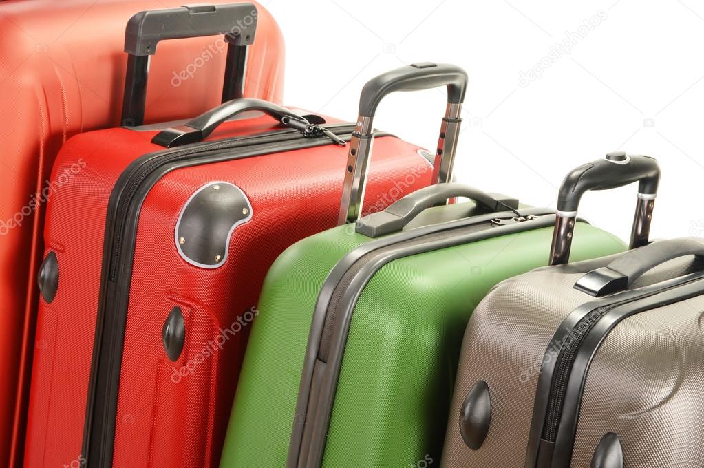 Luggage consisting of large suitcases isolated on white