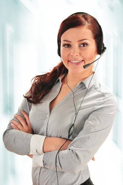 Call center exploitant. klantenondersteuning. helpdesk. — Stockfoto