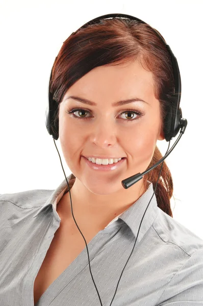 Call center exploitant. klantenondersteuning. helpdesk. — Stockfoto