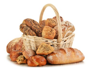 fırın ürünleri üzerinde beyaz izole ile kompozisyon