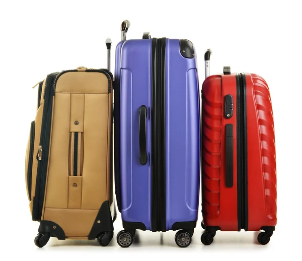 Three suitcases isolated on white — Stock Photo, Image