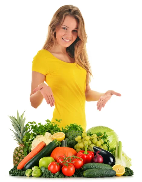 Balanced diet based on raw organic vegetables and fruits Stock Picture