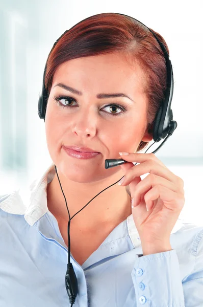 Operadora del centro de llamadas. Atención al cliente. Servicio de asistencia — Foto de Stock