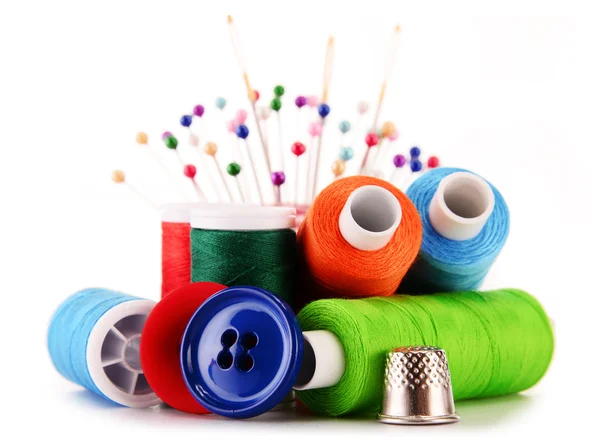 Composition with tailor threads over white — Stock Photo © monticello ...