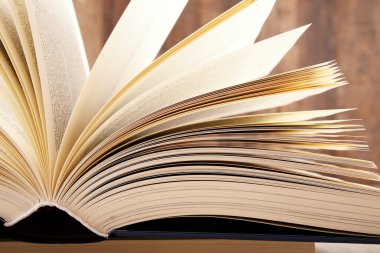 Kütüphanede ciltli kitap ile kompozisyon