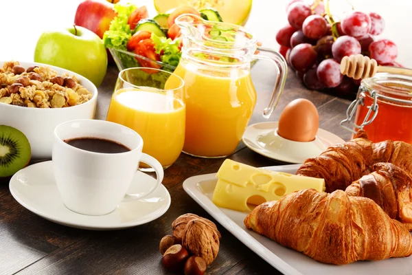 Composición con desayuno en la mesa. Dieta equilibrada . —  Fotos de Stock