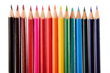 Beyaz izole renkli boya kalemi ile kompozisyon