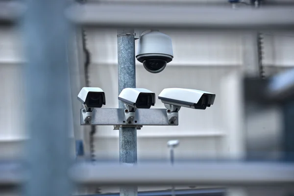 High tech overhead security camera system in guarded area — Stock Photo, Image