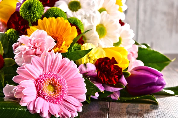 Composition with bouquet of flowers — Stock Photo, Image
