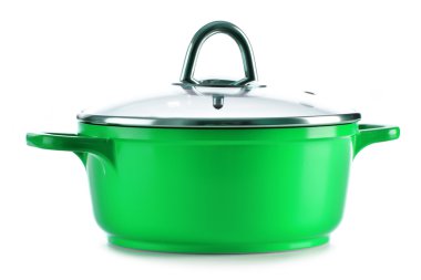 Çelik kap beyaz arkaplanda izole