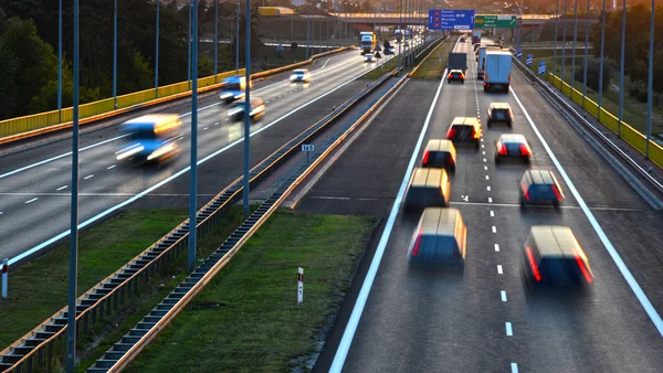 Empat jalur tol yang dikendalikan di Polandia — Stok Foto