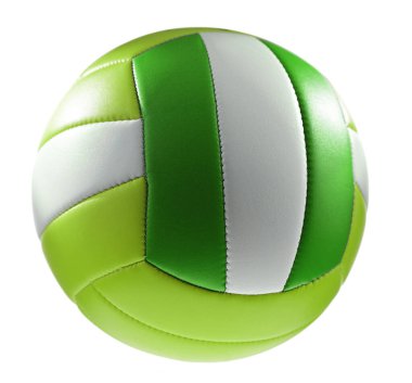 Beyaz arkaplanda izole edilmiş deri voleybol topu.