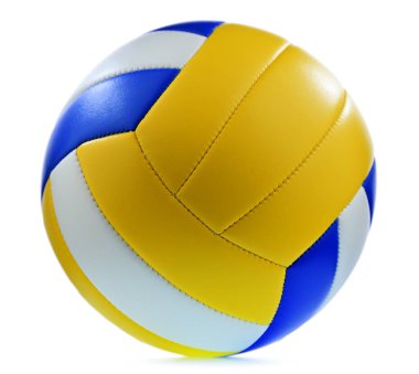 Beyaz arkaplanda izole edilmiş deri voleybol topu.