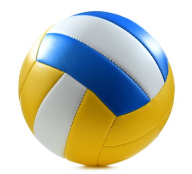Beyaz arkaplanda izole edilmiş deri voleybol topu.