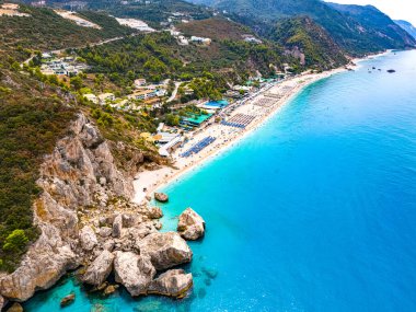 Kathisma Sahili, Lefkada kıyısı, Yunanistan 'ın İyon Adaları