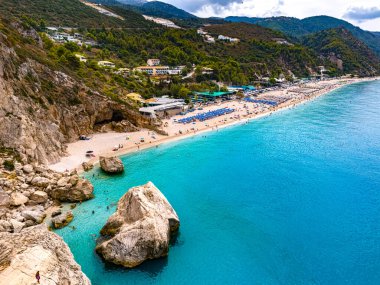 Kathisma Sahili, Lefkada kıyısı, Yunanistan 'ın İyon Adaları