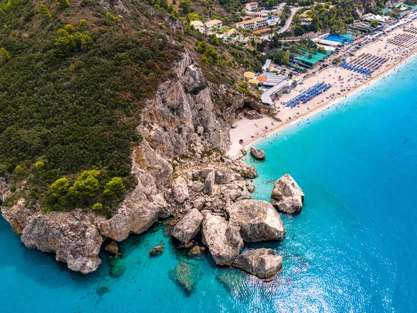 Kathisma Sahili, Lefkada kıyısı, Yunanistan 'ın İyon Adaları