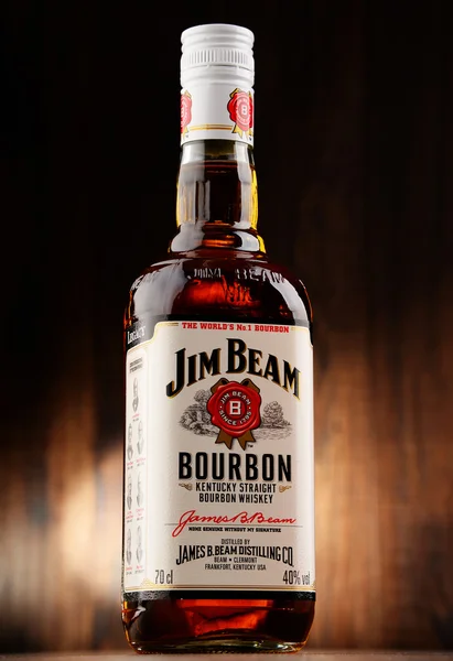 Butelka z Jim Beam Burbon — Zdjęcie stockowe